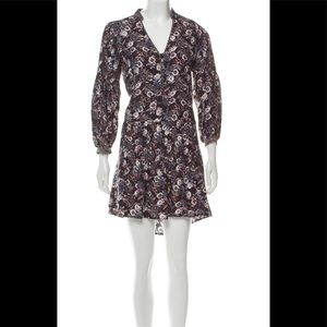 Veronica Beard black floral hi low mini dress Sz 2
